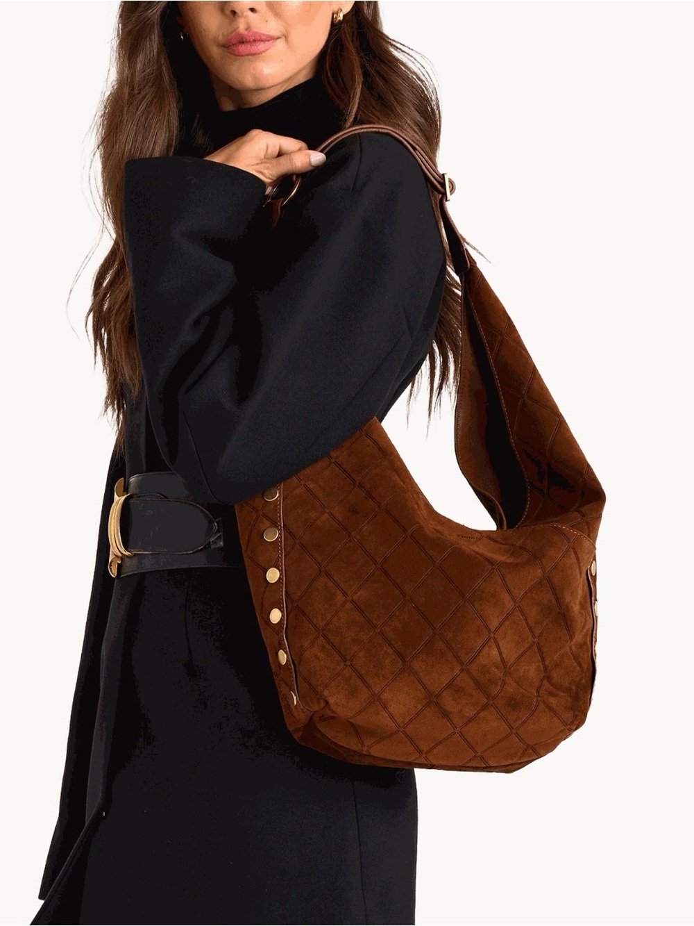 Hammitt Tom Large Brown Suede Bag
